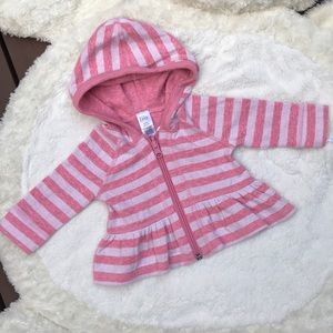 {Nordstrom Baby} Pink & White Striped Hoodie NWT